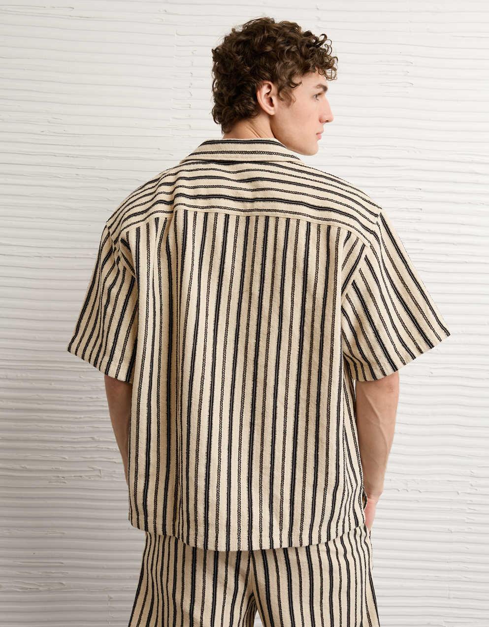 AE Relaxed Fit Camp Collar Button-Up Shirt