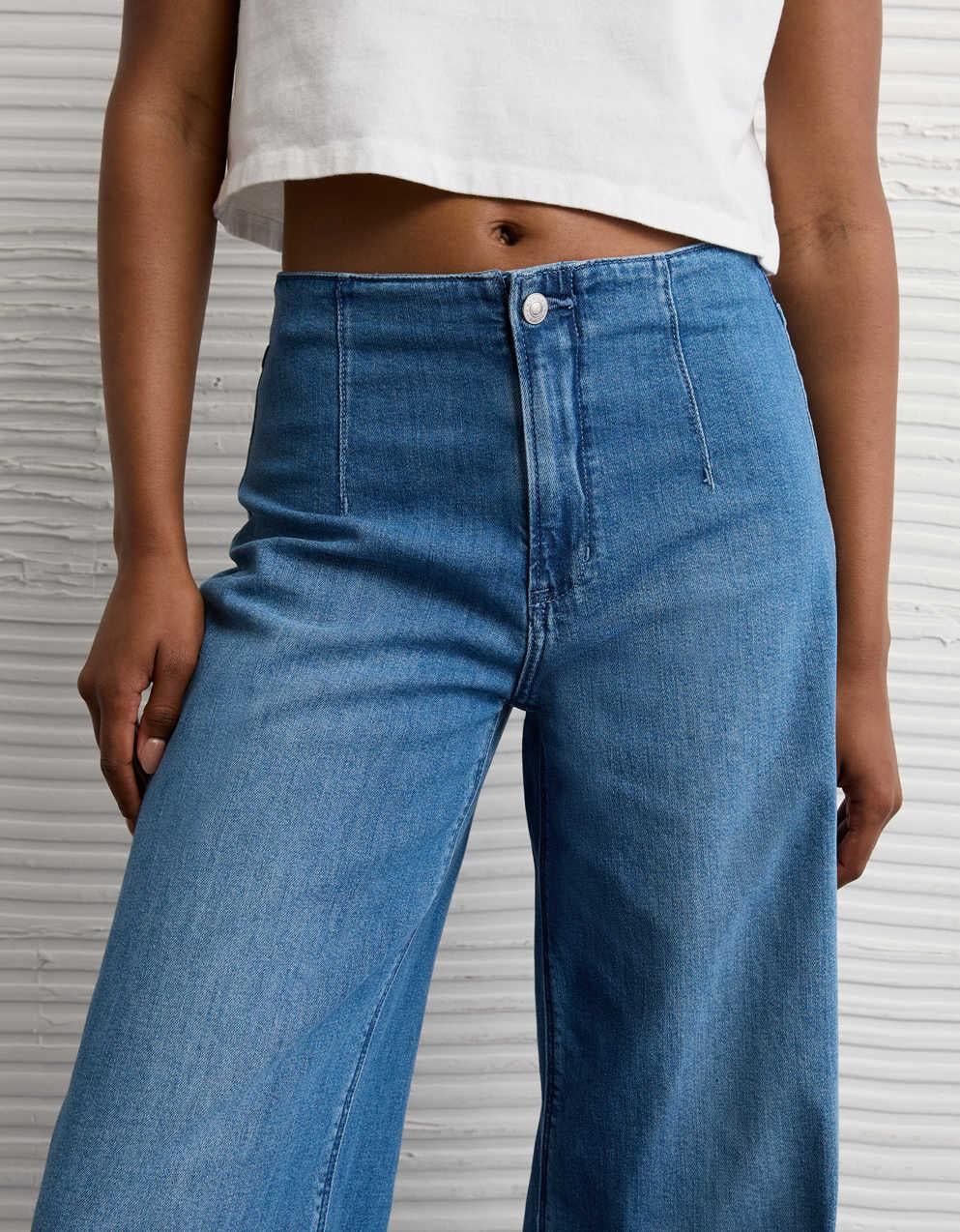 AE Dreamy Drapey Stretch Super High-Waisted Baggy Wide-Leg Jean