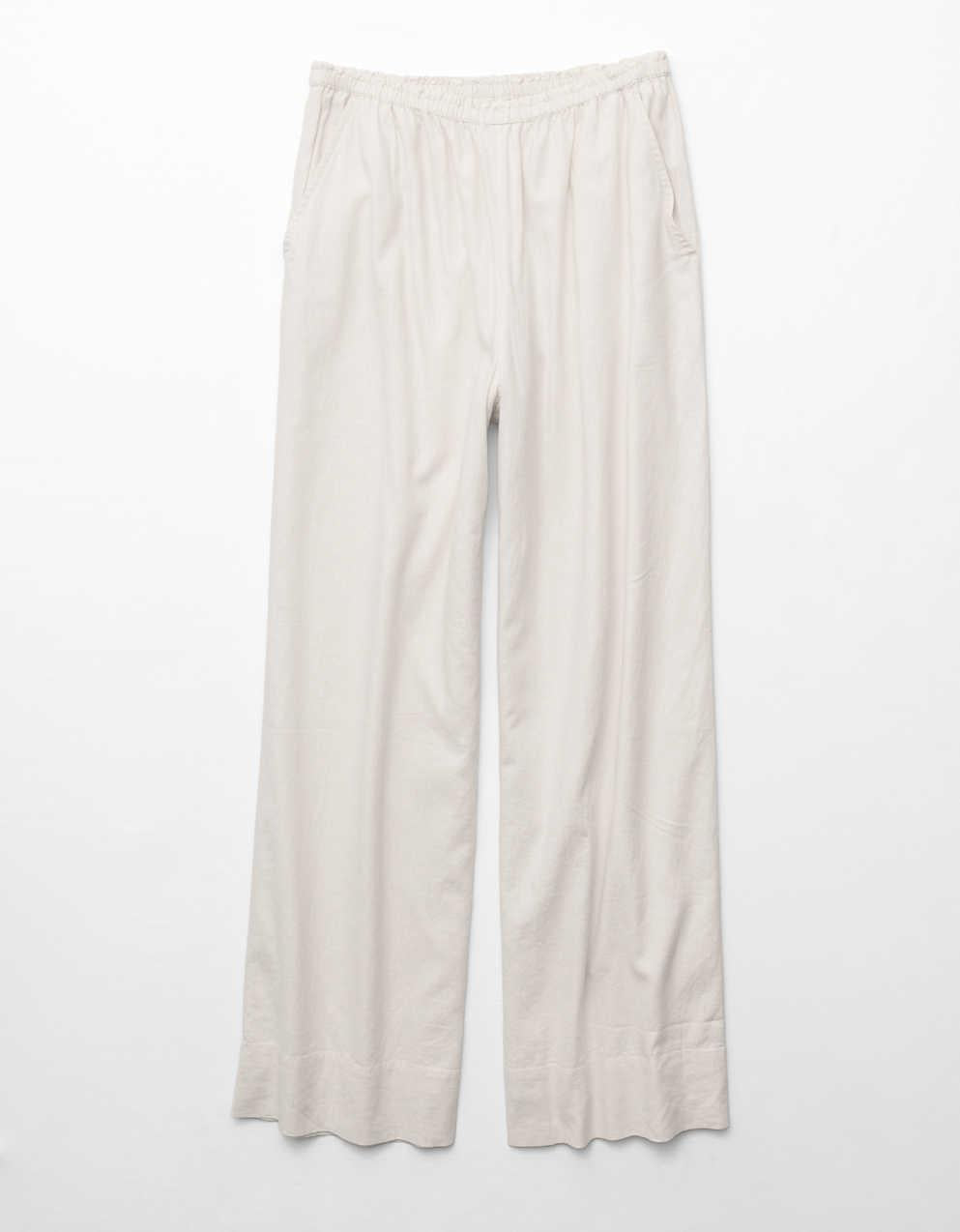 AE Linen-Blend Wide-Leg Pant