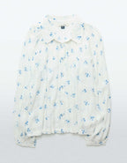 AE Long-Sleeve Smocked Peasant Blouse