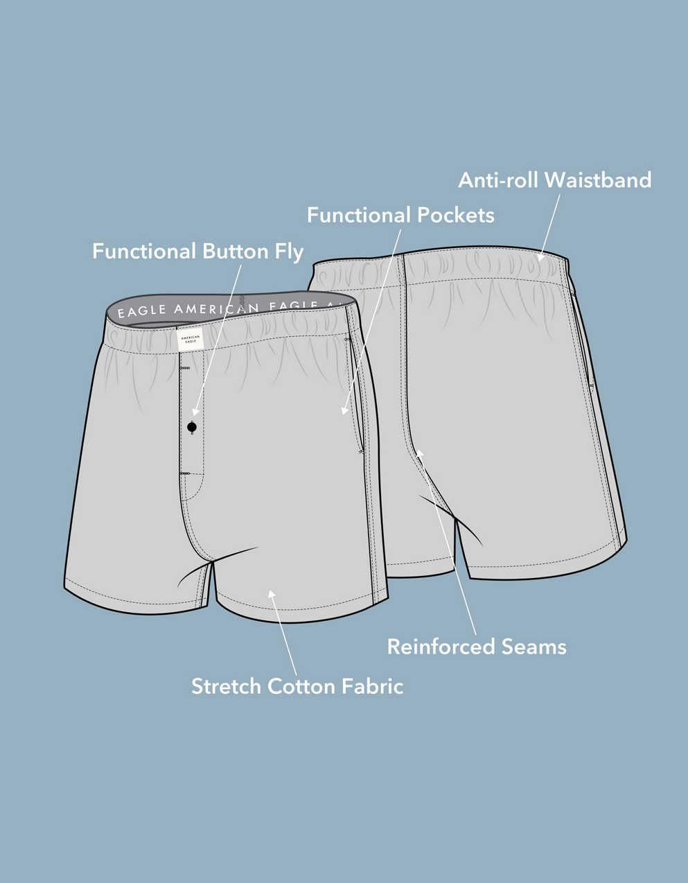AEO Men's Poplin Classic Pocket Boxer Short