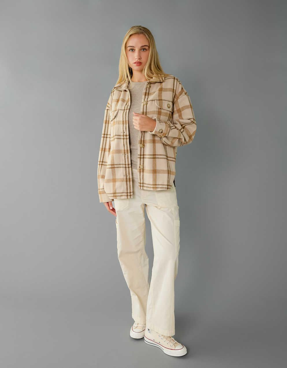AE Plaid Shacket