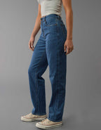 AE Stretch Super High-Waisted Baggy Straight Jean
