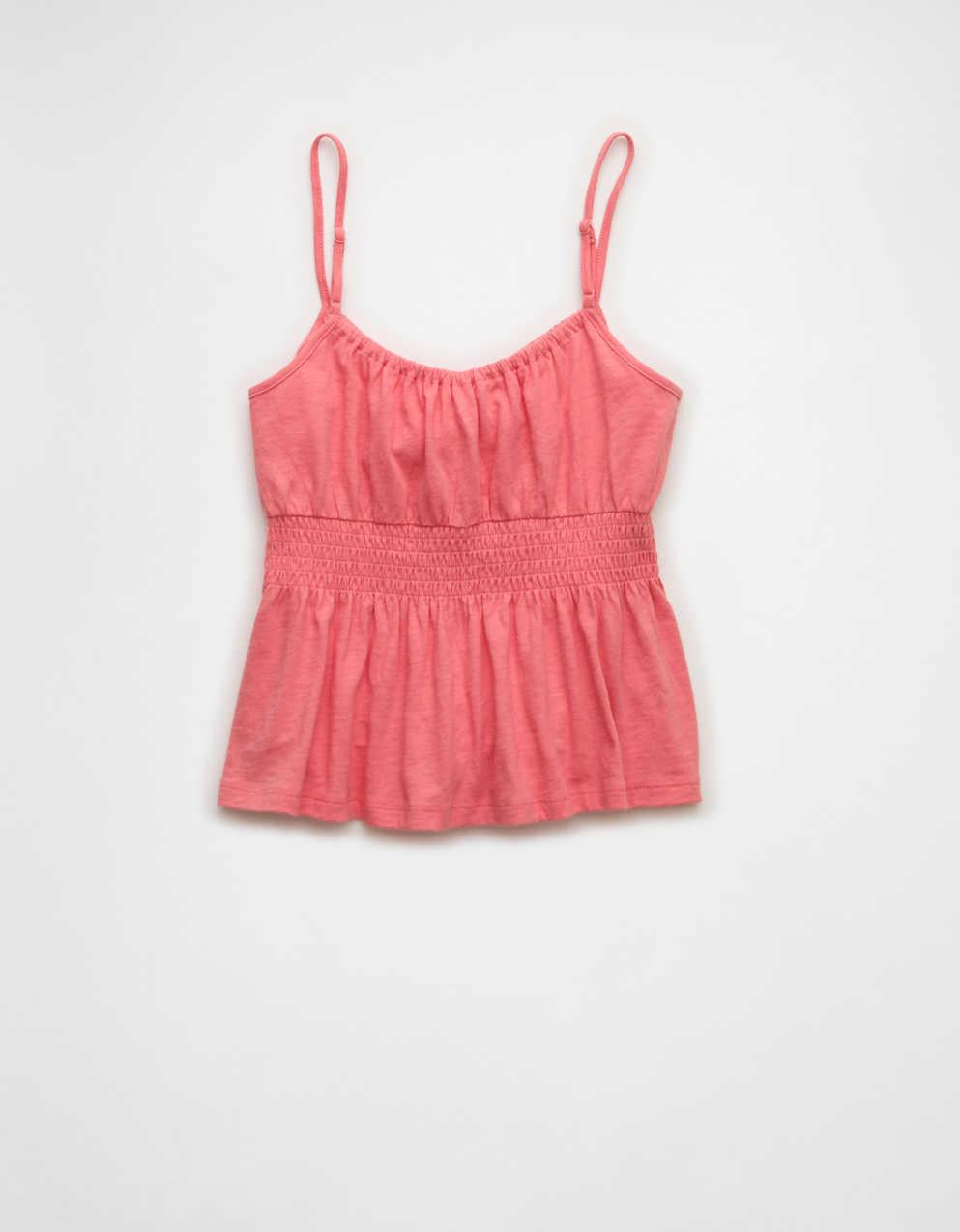 AE Sunchaser Tie-Front Smocked Cami