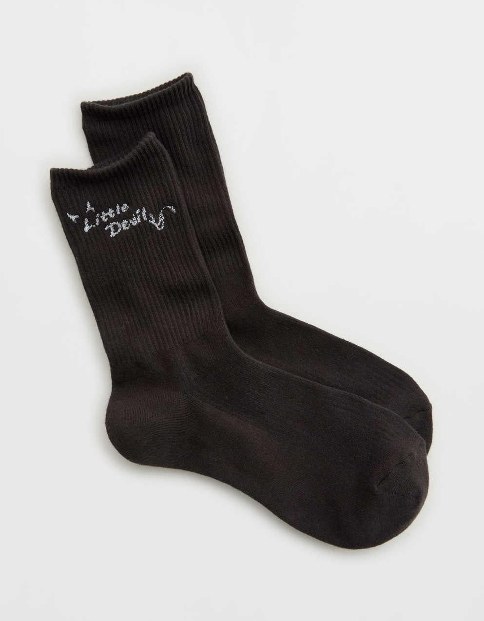 Aerie Ribbed Cotton Crew Socks