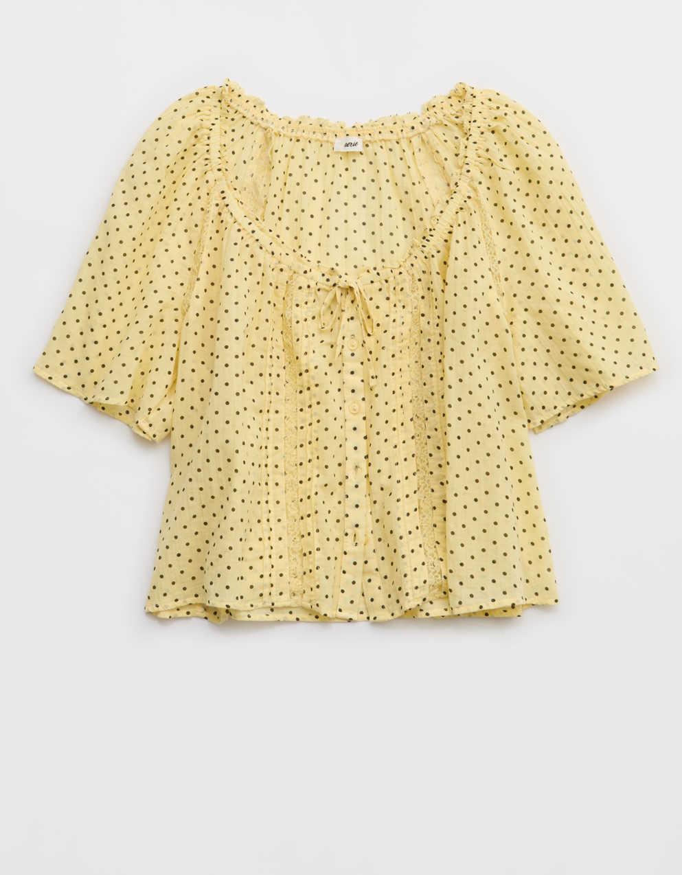 Aerie Woven Button Blouse