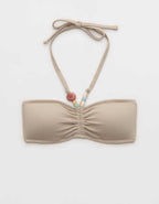 Aerie Pique Ruched Bandeau Bikini Top