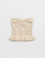 Aerie Peplum Sweater Tube Top