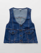 AE Scoop Neck Denim Vest