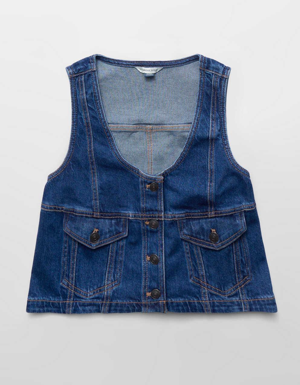 AE Scoop Neck Denim Vest