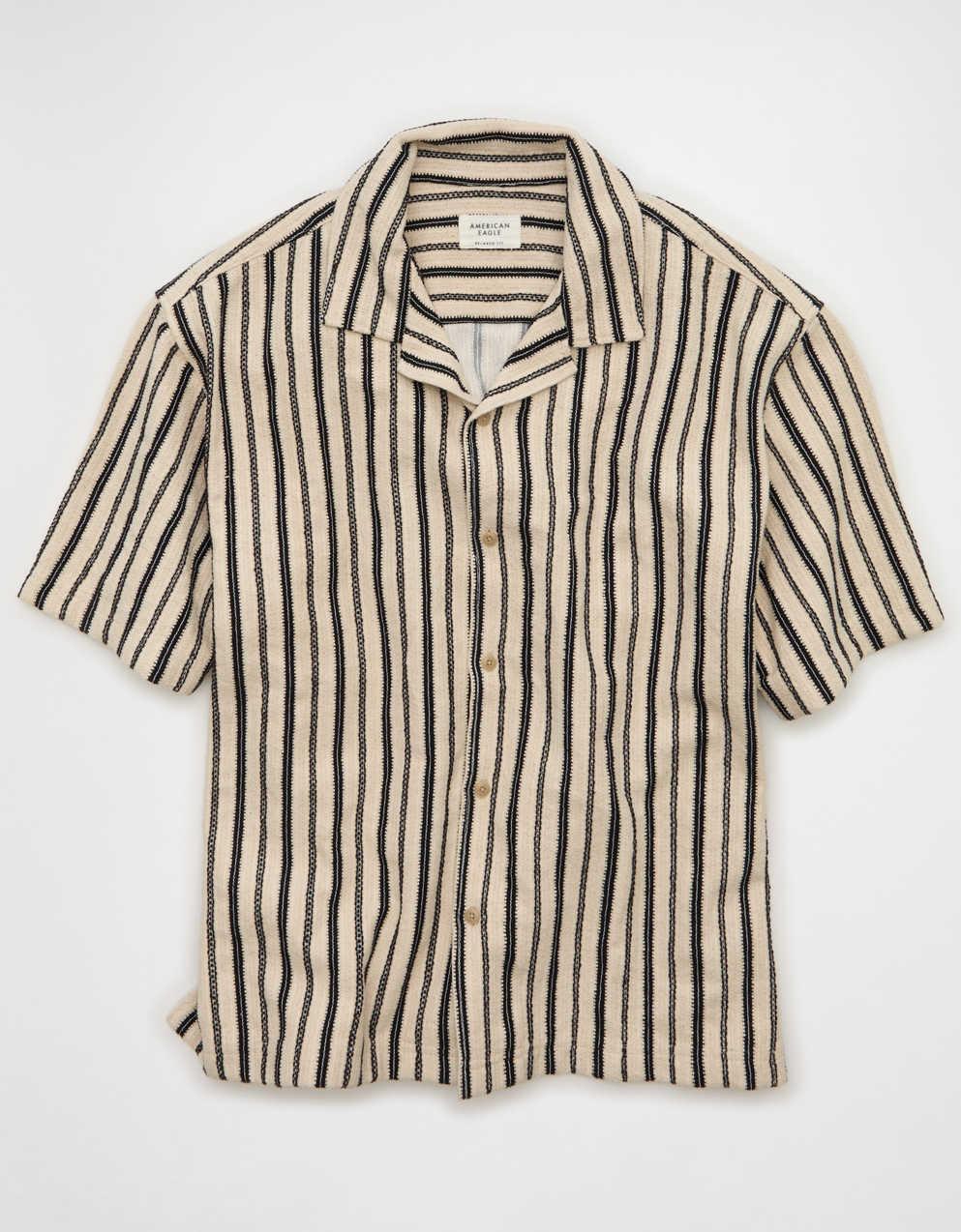 AE Relaxed Fit Camp Collar Button-Up Shirt