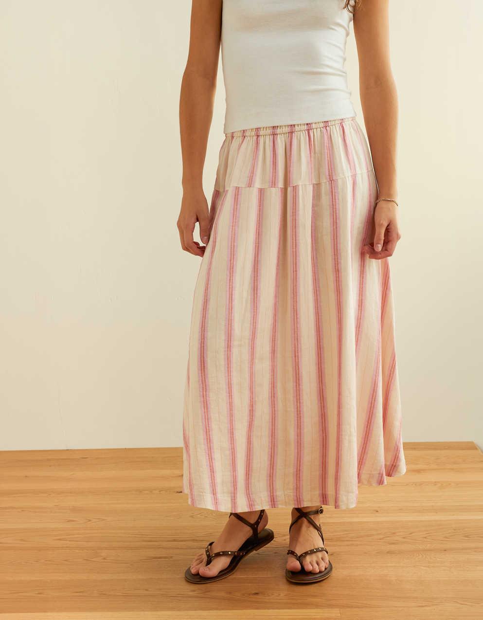 AE Linen-Blend Maxi Skirt