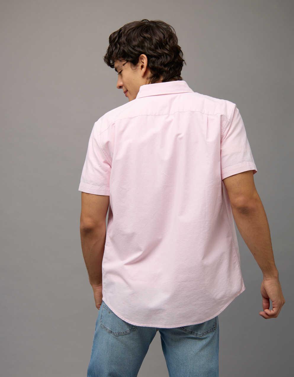 AE Short-Sleeve Slim Fit Button-Up Shirt