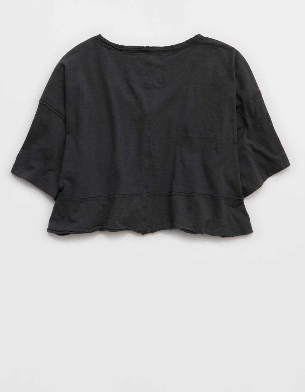 Aerie Happiest Cropped V Neck T-Shirt