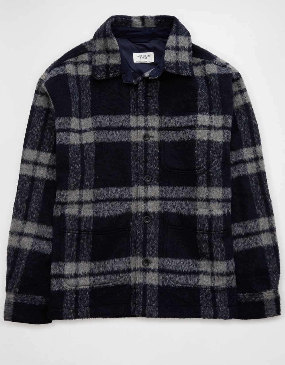 AE Plaid Shirt Jacket