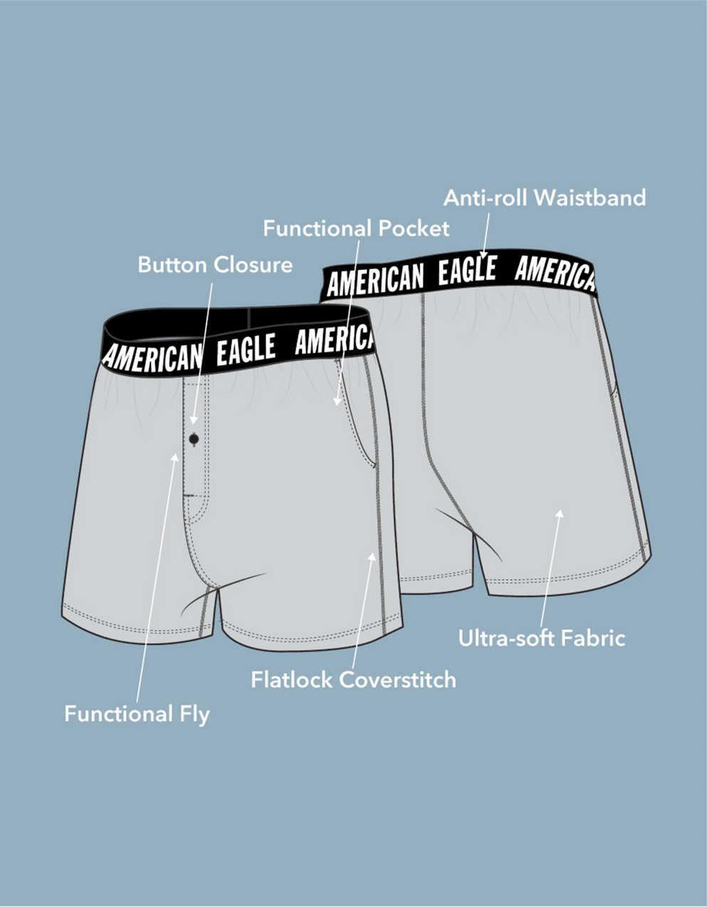 AEO Men's Patchwork Design Ultra Soft Pocket Boxer Short