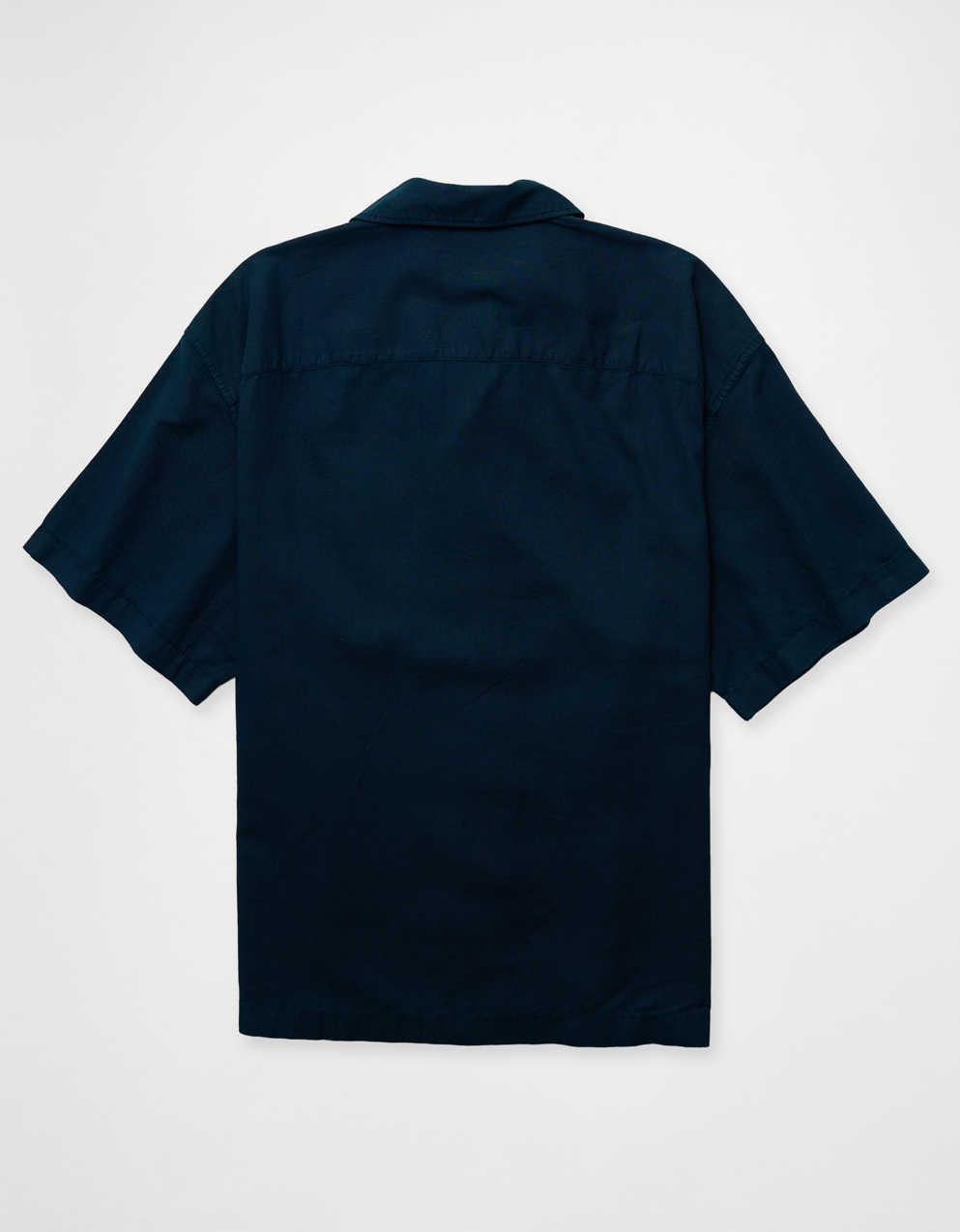 AE Relaxed Fit Linen-Blend Camp Collar Shirt