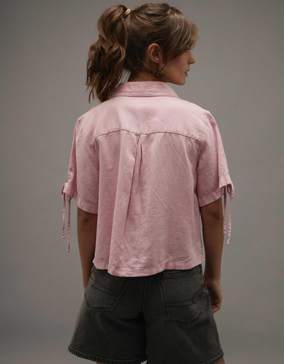AE Linen-Blend Button-Up Shirt
