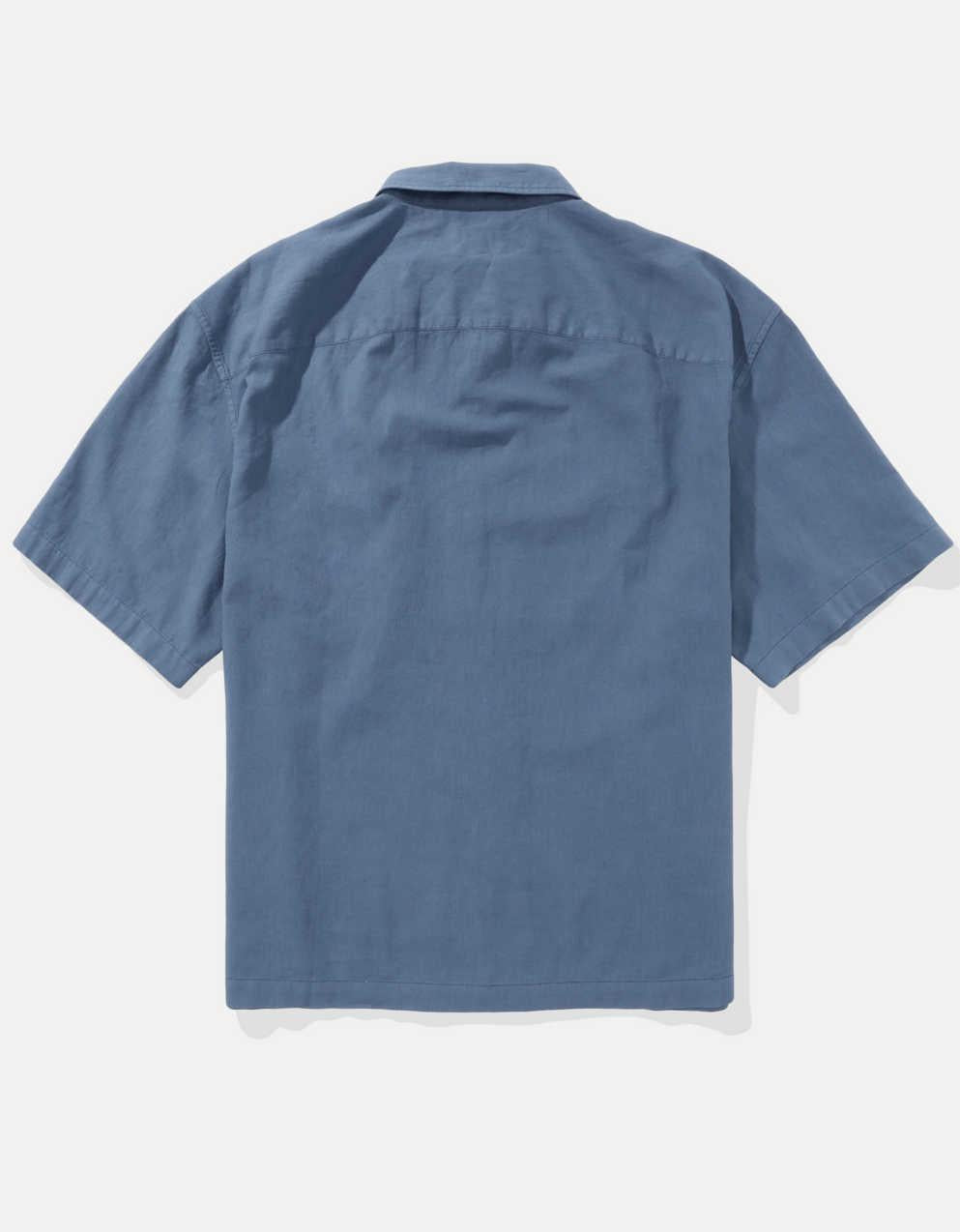 AE Poolside Linen-Blend Button-Up Shirt