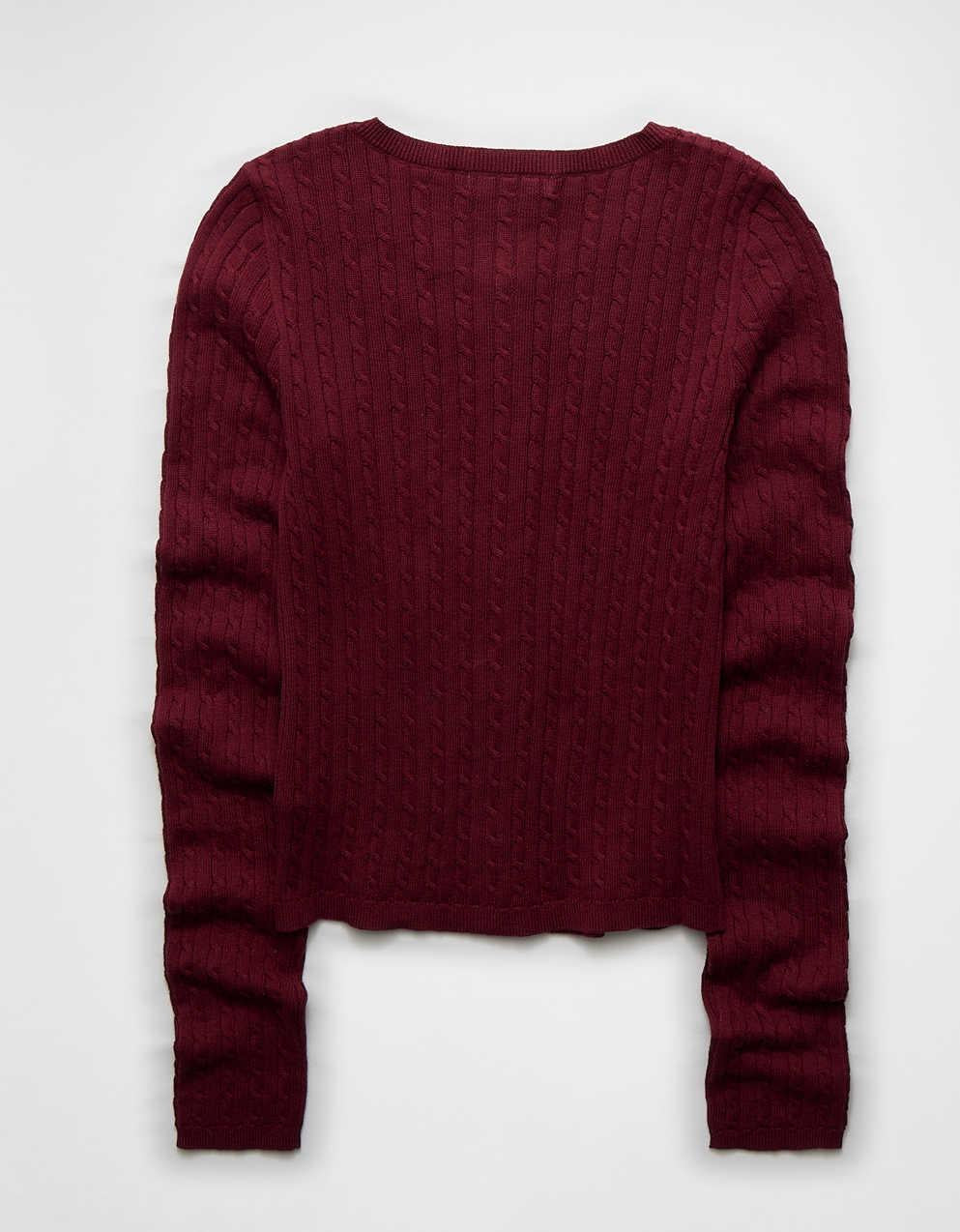 AE Cable-Knit Cardigan Sweater