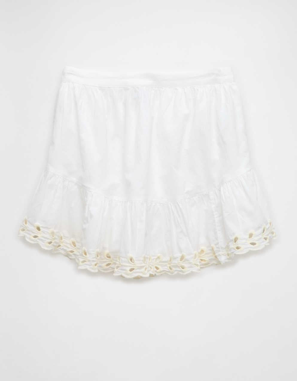 AE High-Waisted Embroidered Eyelet Mini Skirt