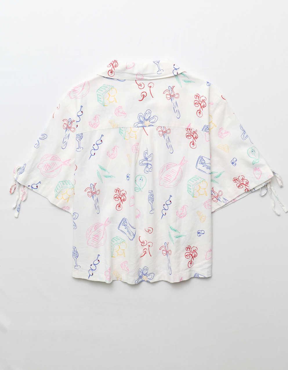 AE Linen-Blend Button-Up Shirt