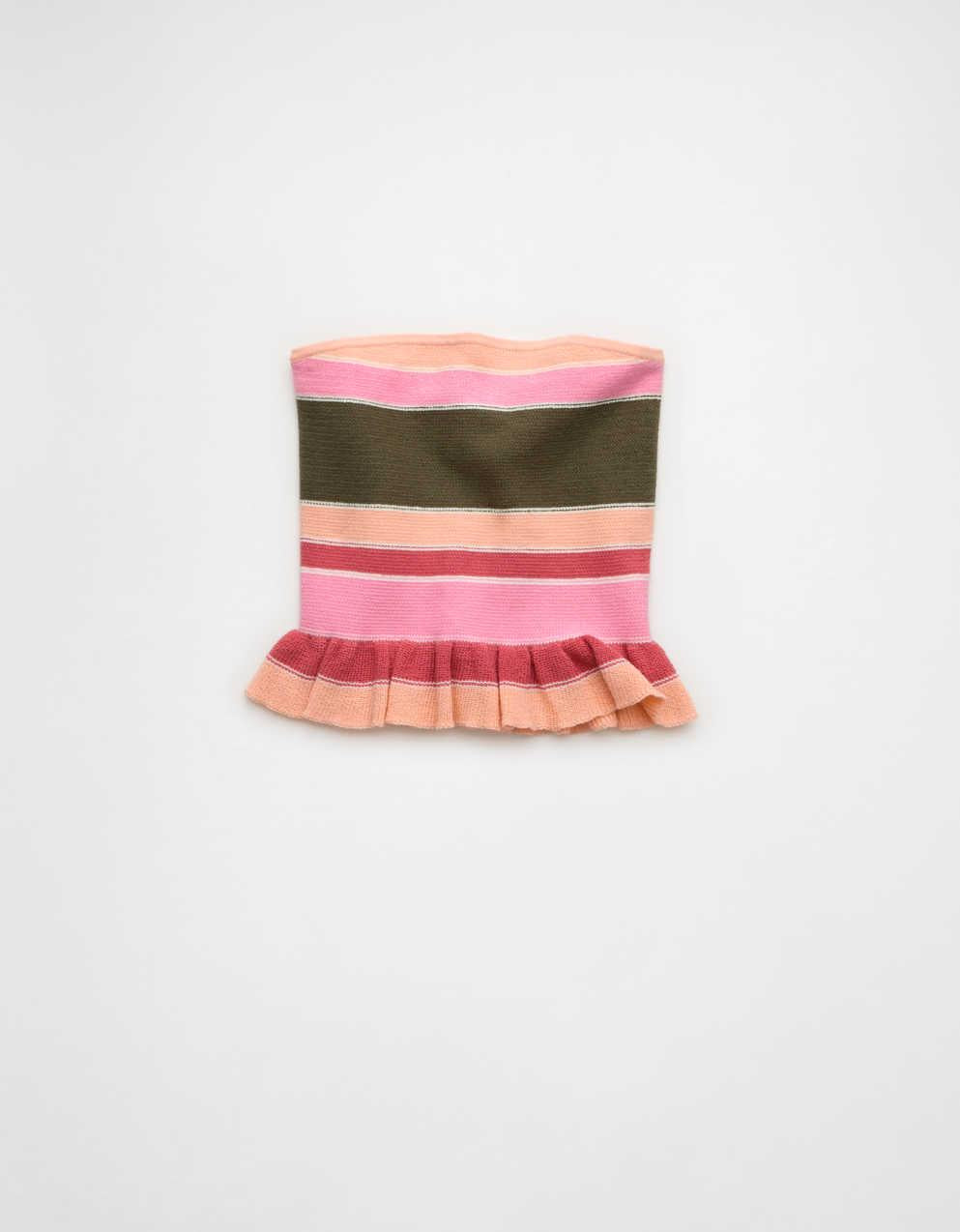 AE Cropped Peplum Sweater Tube Top