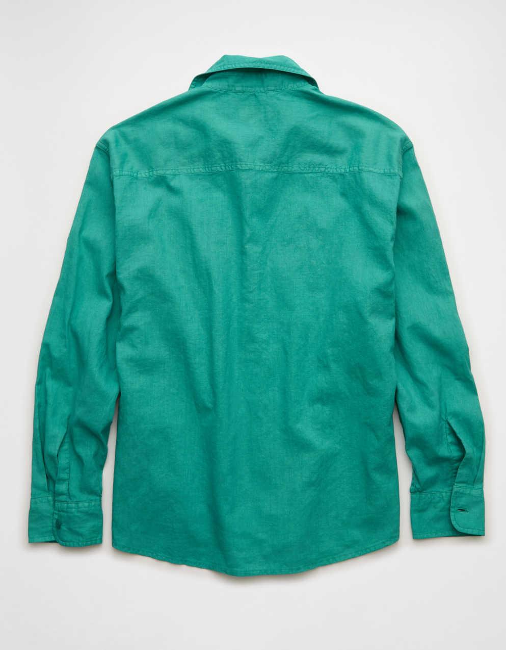 AE Relaxed Fit Linen-Blend Button-Up Shirt