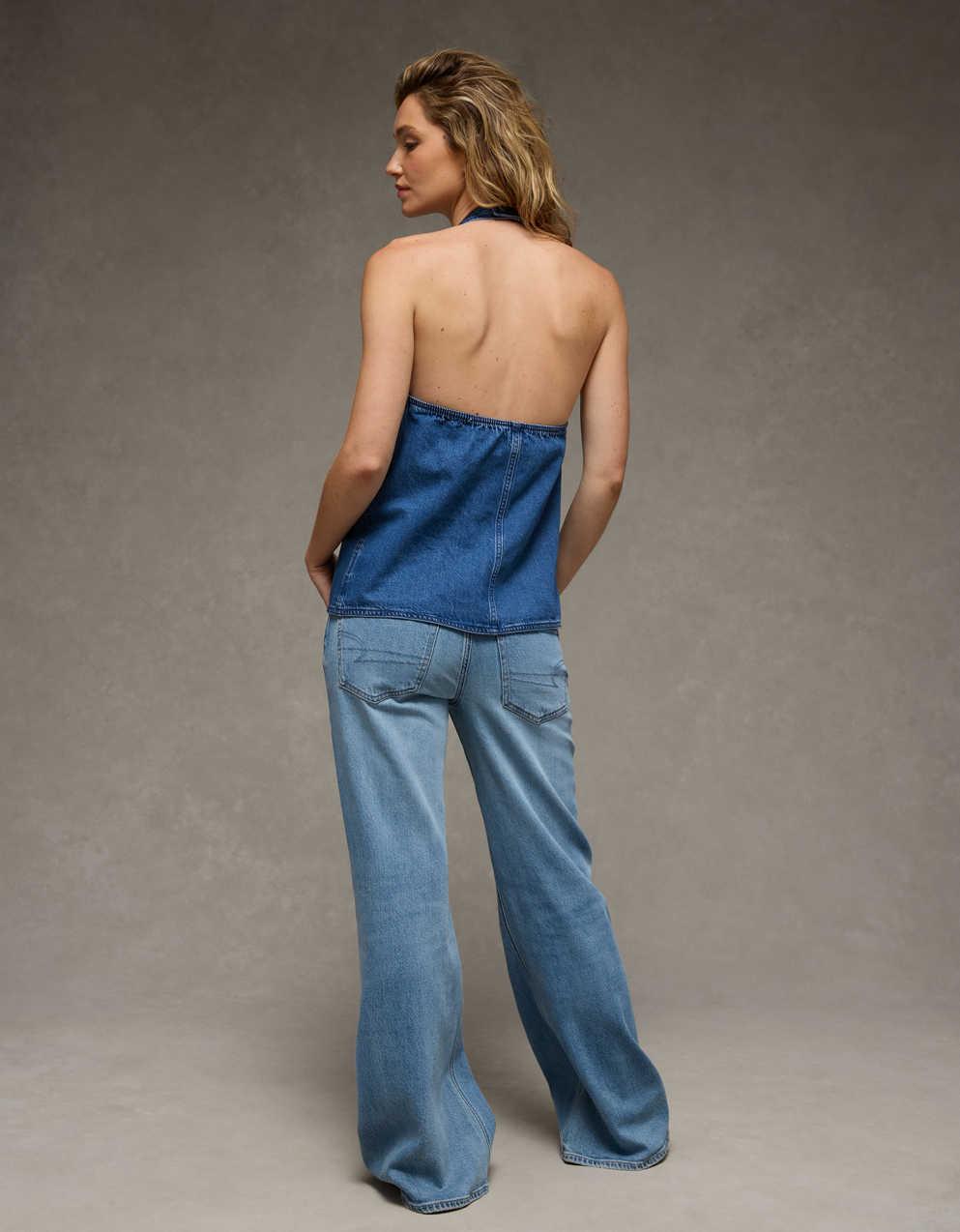 AE Loose Denim Halter Vest