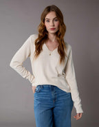 AE Long Sleeve Cozy V-Neck Top