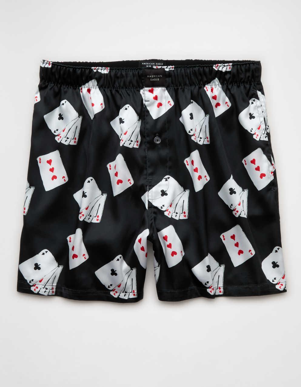 AEO Men's Cards Satin Pocket Boxer Short