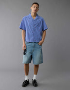 AE Pride Poolside Embroidered Striped Button-Up Shirt