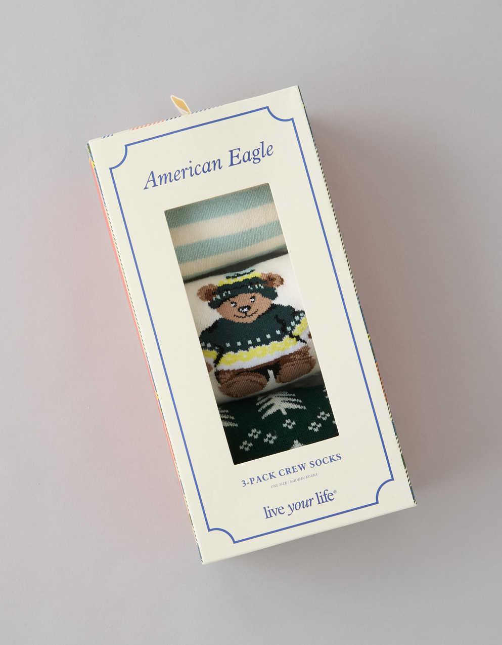 AE Holiday Crew Socks 3-Pack