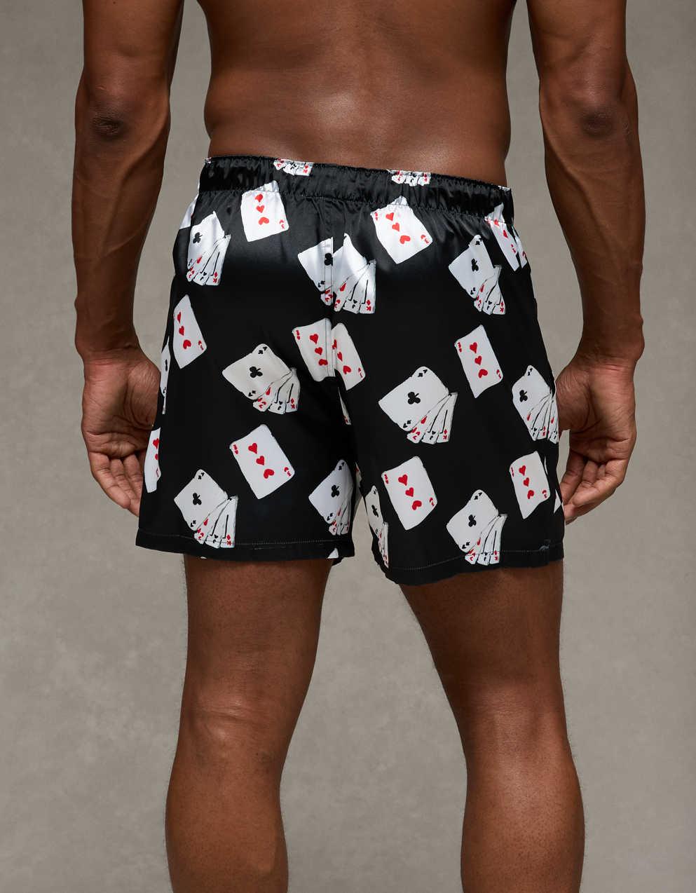 AEO Men's Cards Satin Pocket Boxer Short