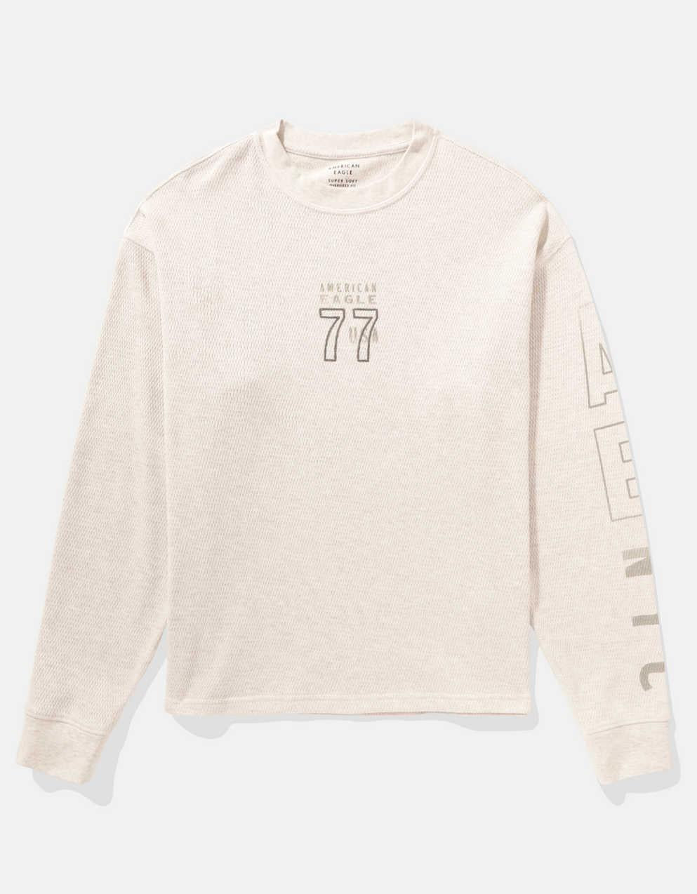 AE Oversized Long-Sleeve Elevated Logo Graphic Thermal T-Shirt