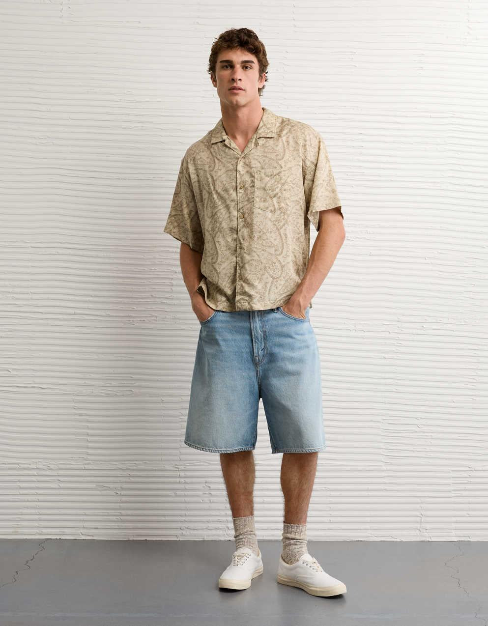 AE Relaxed Fit Short-Sleeve Camp Collar Shirt