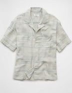 AE Poolside Textured Striped Button-Up Shirt