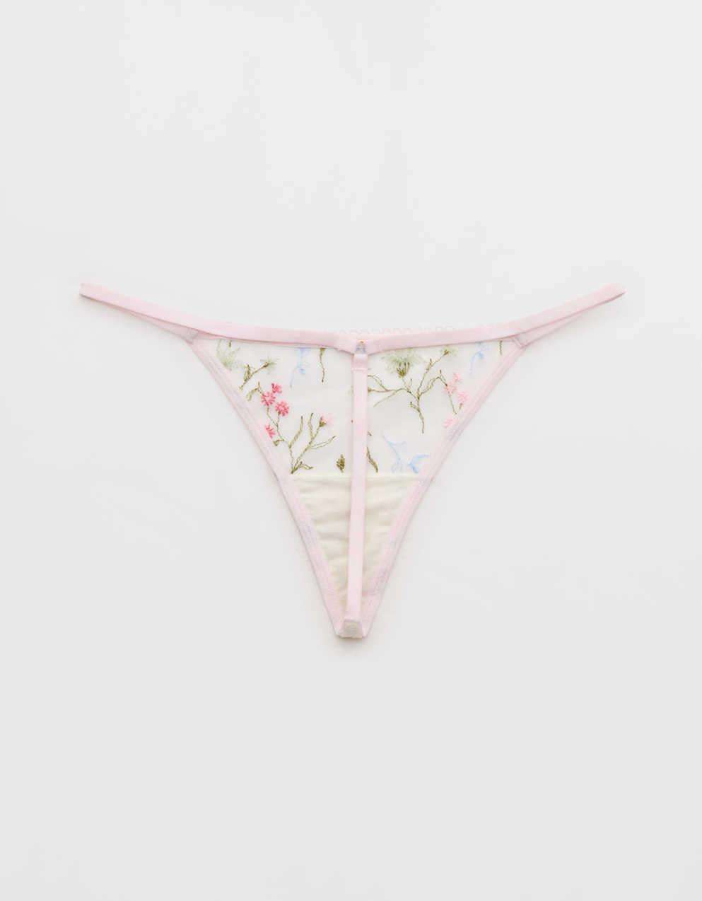 Show Off Embroidery Thong Underwear
