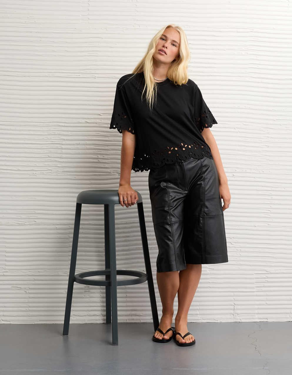 AE Boxy Eyelet T-Shirt