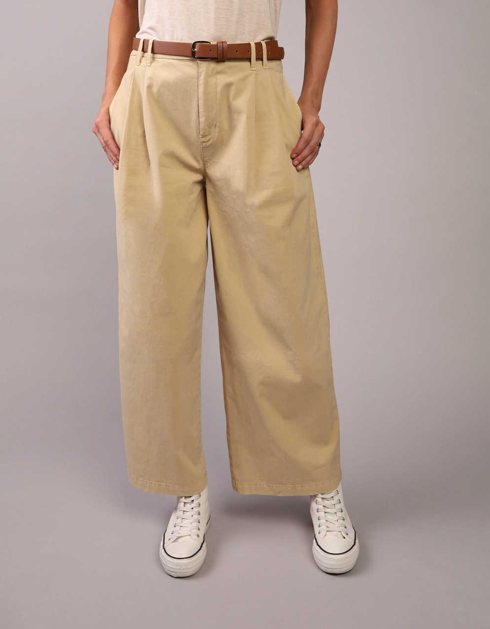 AE Stretch Super High-Waisted Ultra Wide-Leg Ankle Trouser