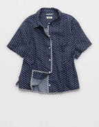 Aerie Seersucker Short Sleeve Pajama Top