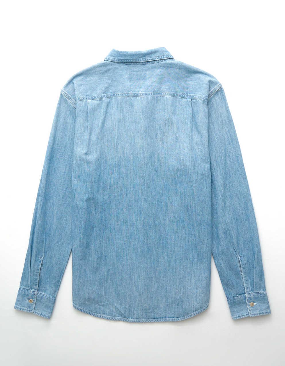 AE Standard Fit Denim Button-Up Shirt