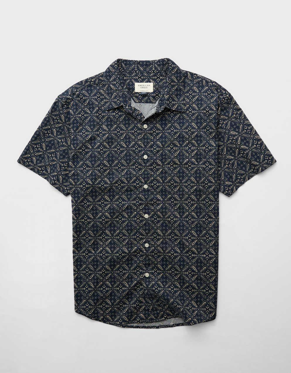 AE Poolside Printed Button-Up Shirt