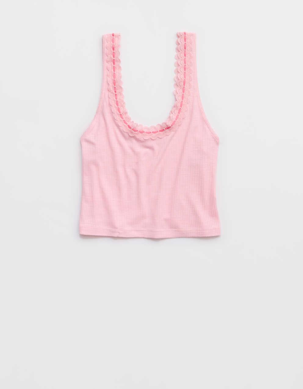 Superchill Cotton Rib Lace Tank Top