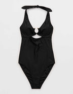 Aerie Horseshoe Ring Halter Full Coverage One Piece Swimsuit