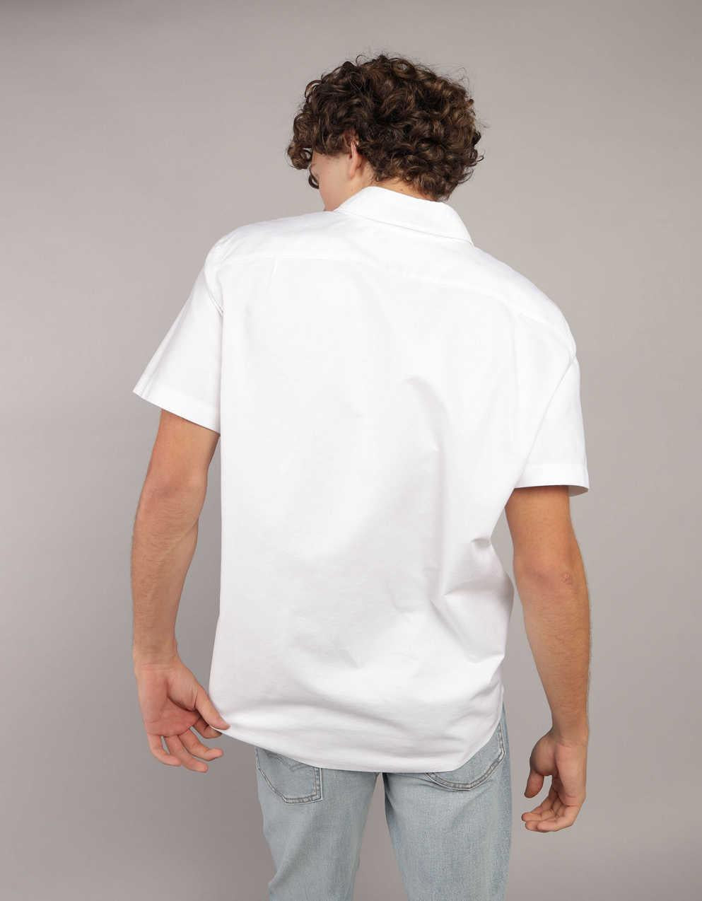 AE Short-Sleeve Slim Fit Button-Up Shirt
