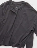 Aerie Remix Henley Cropped T-Shirt
