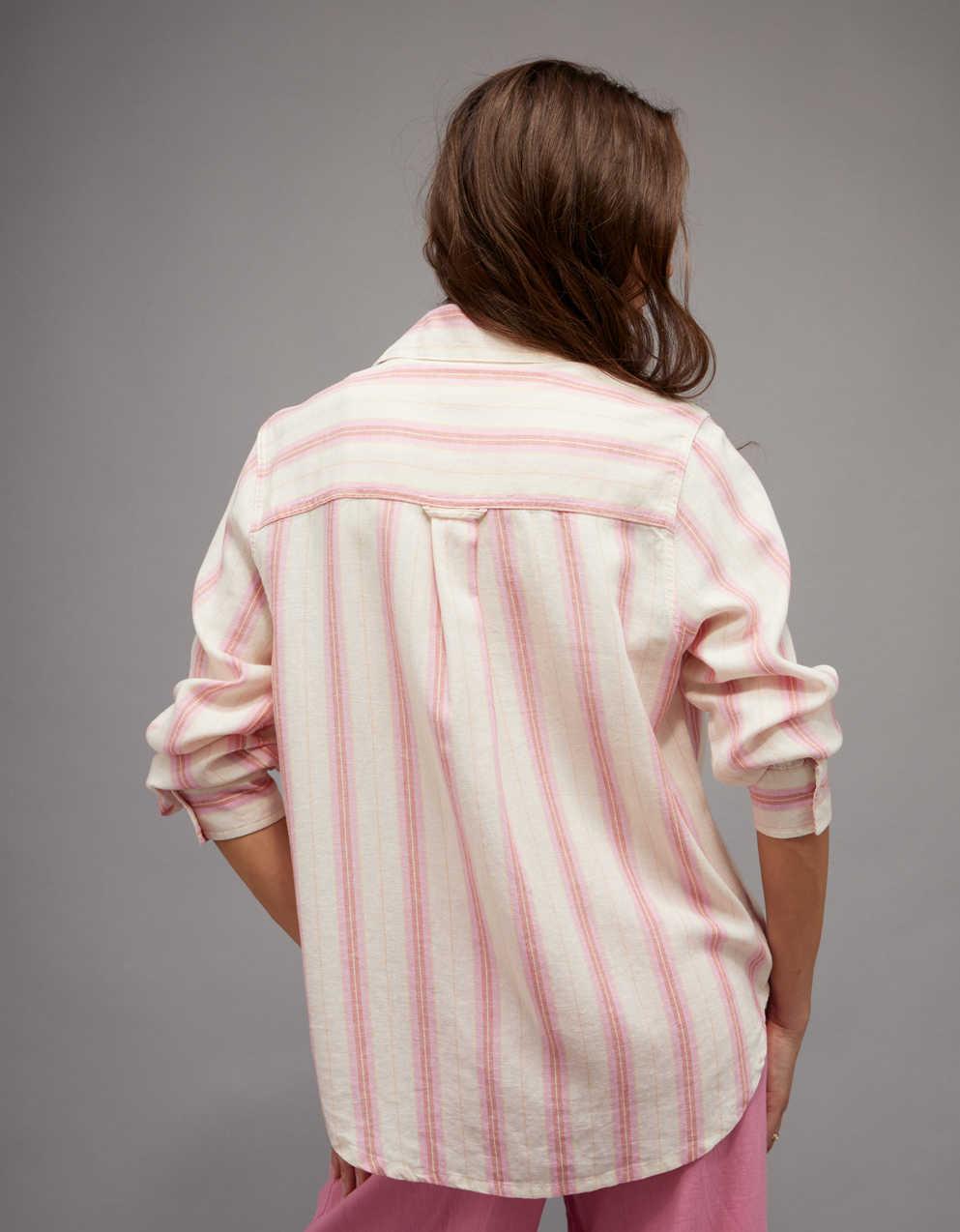 AE Linen-Blend Button-Up Shirt