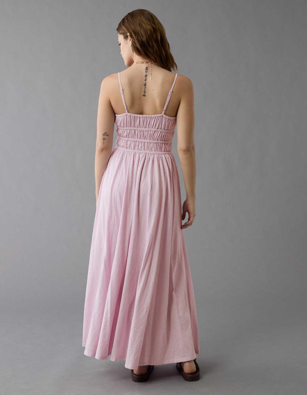AE Sunchaser Knit Smocked Bodice Midi Dress