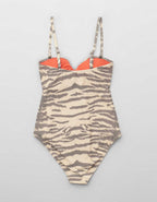 Aerie Ruched Cut Out Bandeau Full Coverage One Piece Swimsuit